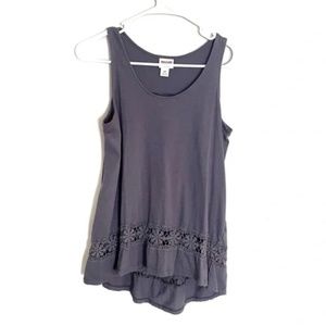 Mossimo Floral Cutout Cotton Tank